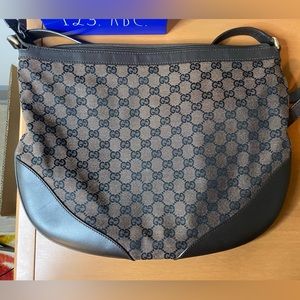 Gucci Canvas Leather large brown crossbody bag